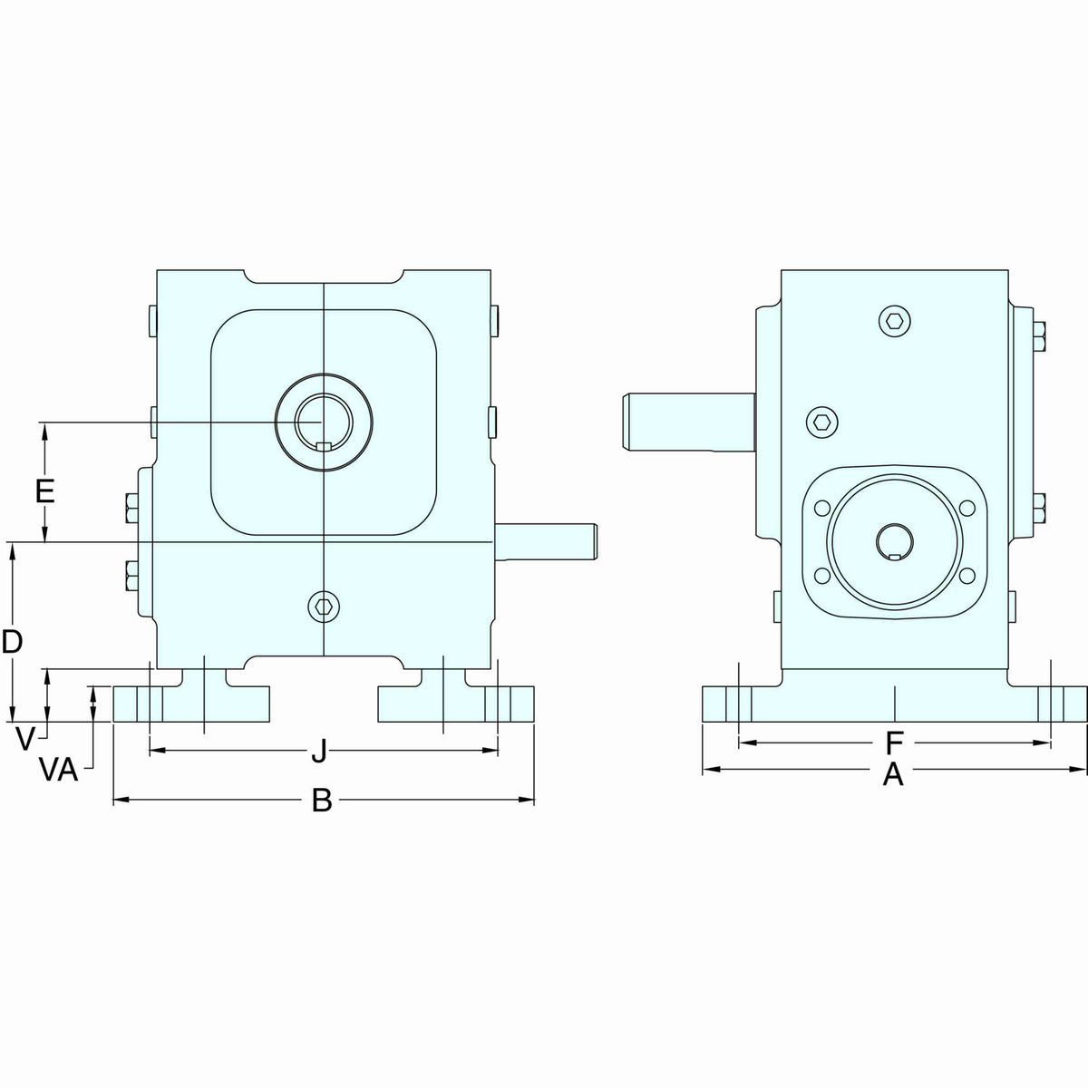 Grove Gear EL Series - Aluminum Worm Gear Reducers Worm Gear Accessory - ABC BASE KIT - 832EL SERIES