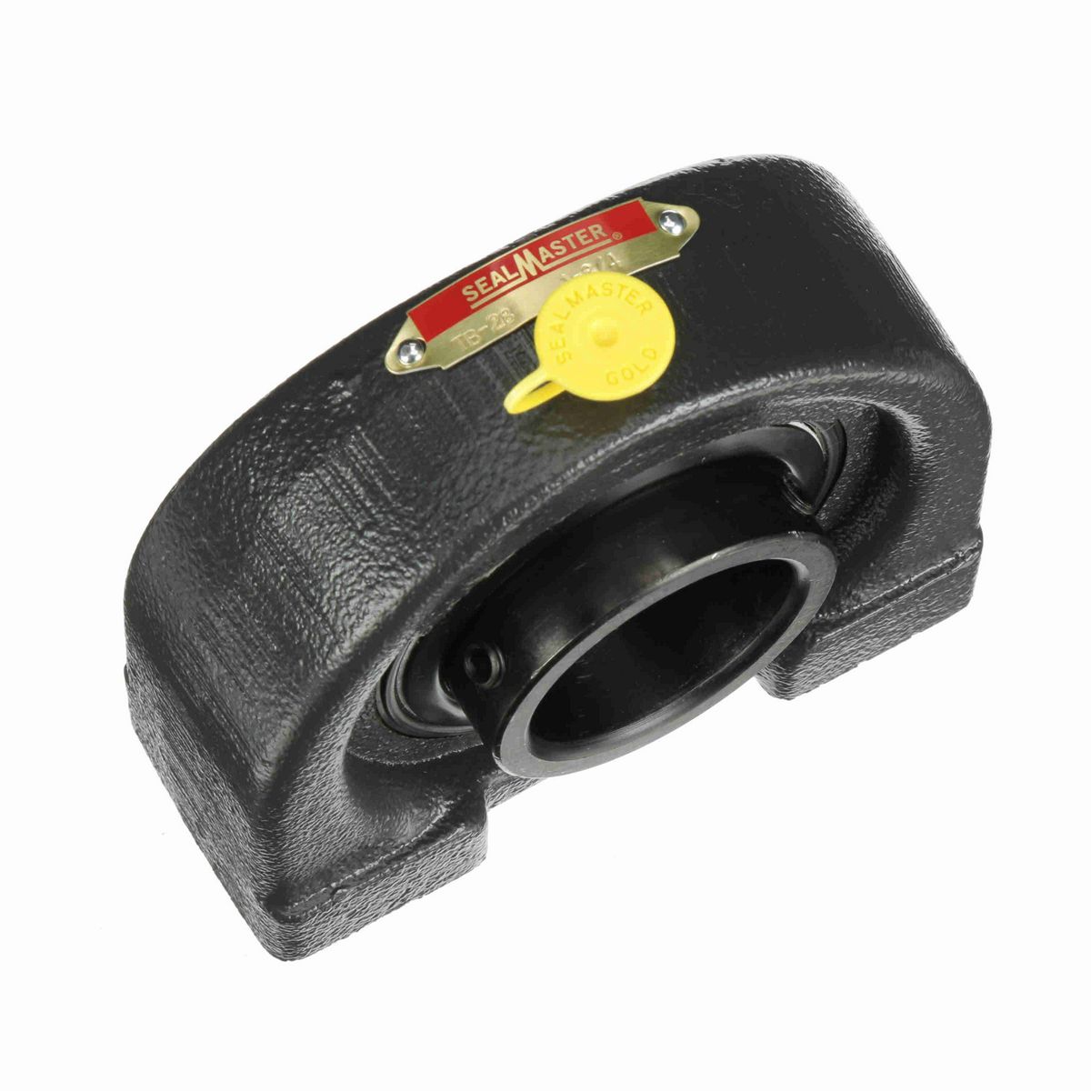 Sealmaster Mounted Cast Iron Tapped Base Pillow Block Ball Bearing - 52100 Bearing Steel, Black Oxided - Setscrew Lock - TB-28