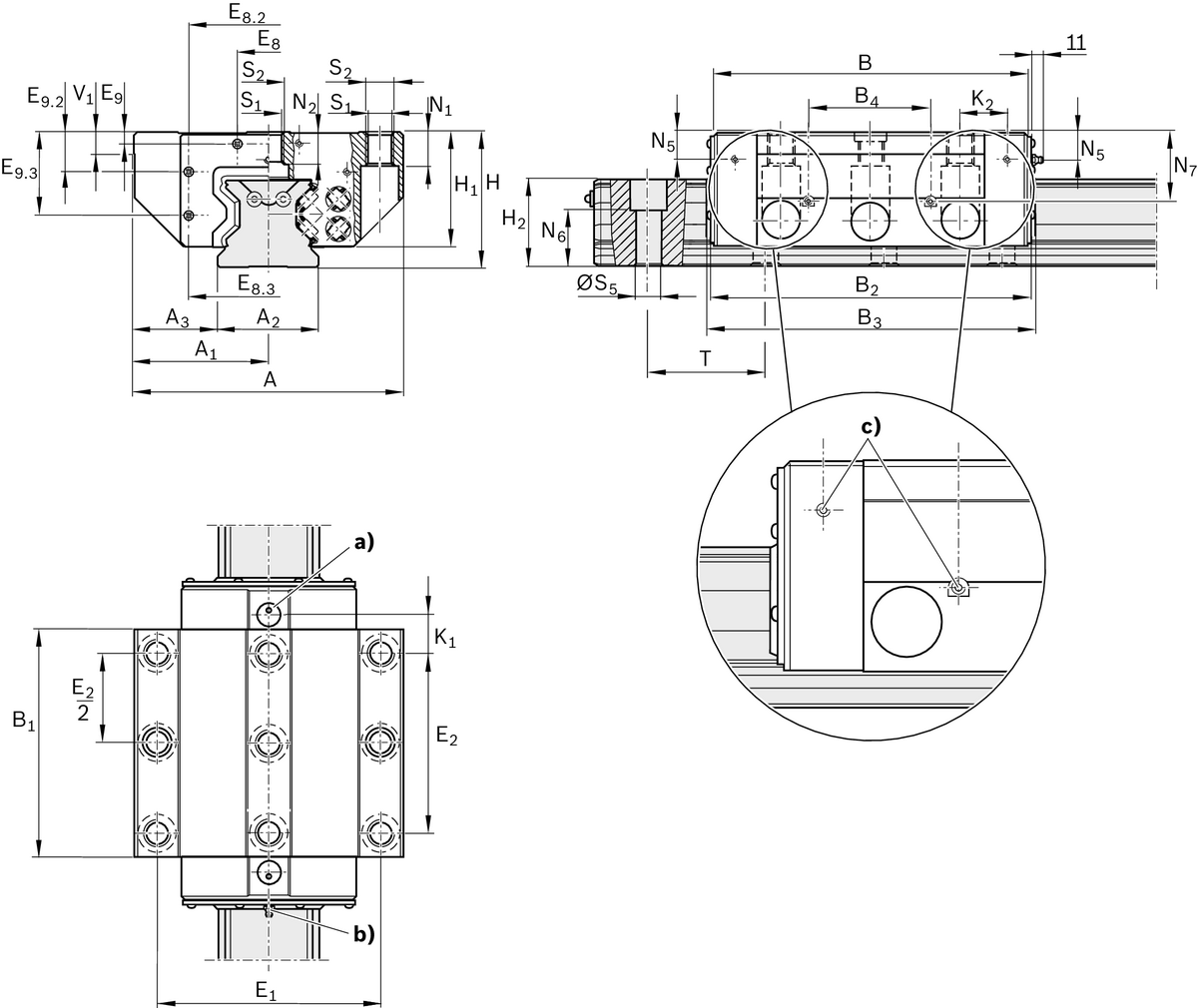 Роликовая каретка устойчивая к коррозии с покрытием Resist CR Bosch Rexroth RWA-100-FNS-C2-H-2 [R186122360]