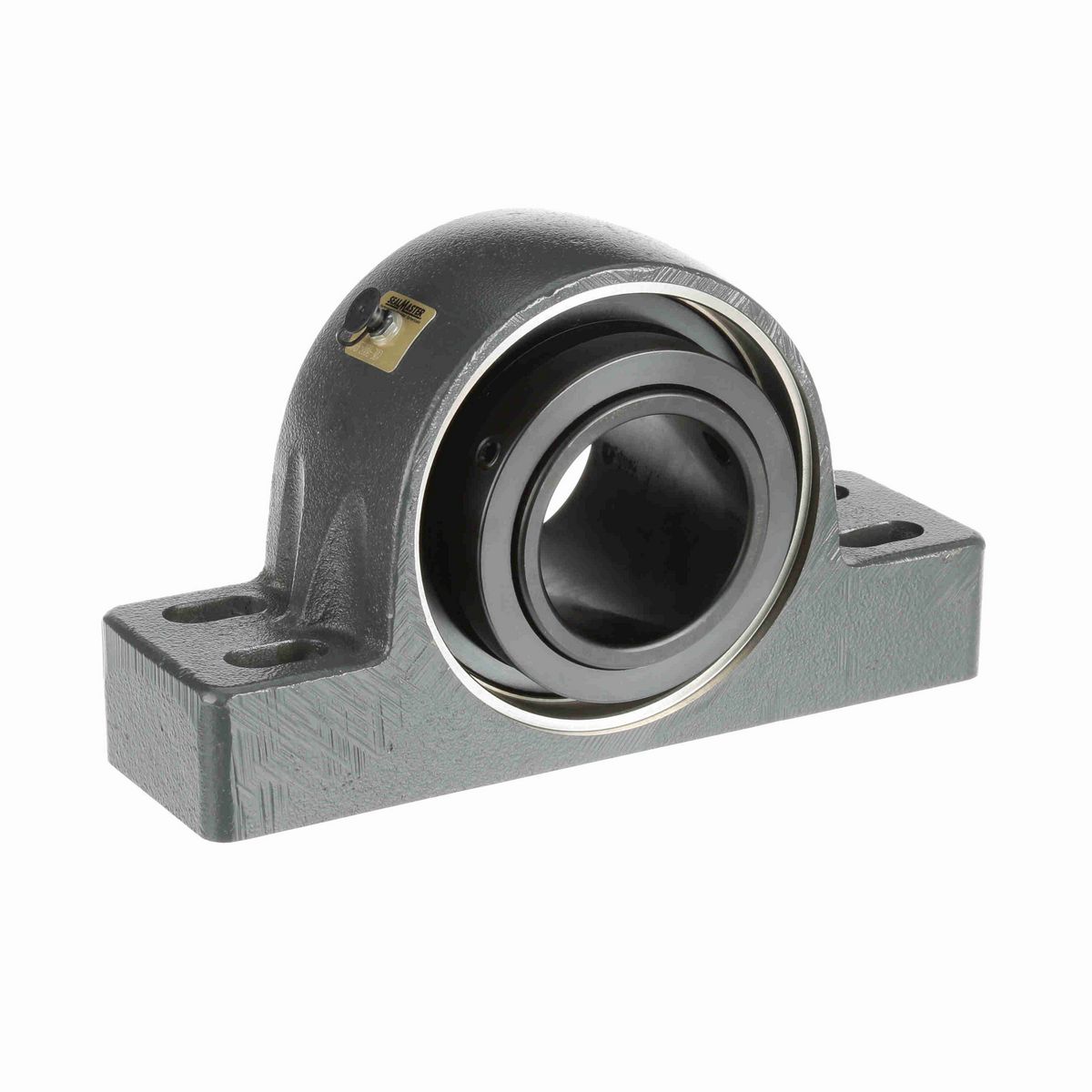 Sealmaster Mounted Cast Iron Four Bolt Pillow Block Spherical Roller - 52100 Bearing Steel, Black Oxided - Collar Mount Lock - USRBF5000-308