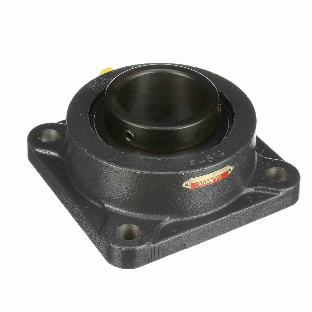 Sealmaster Mounted Cast Iron Four Bolt Flange Ball Bearing - 52100 Bearing Steel, Black Oxided - Setscrew Lock - MSF-48