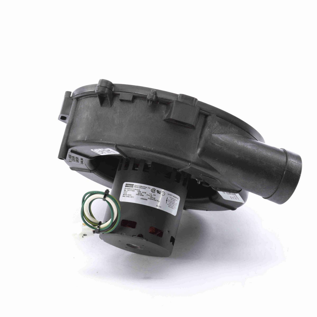 FASCO Round Outlet Shaded Pole OEM Replacement Draft Inducer Blower, 115 Volts, Flange: No - A203