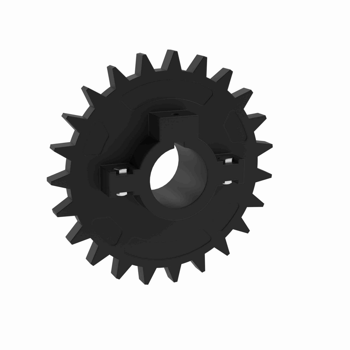 Rexnord 63 Series Split Molded Nylon Sprocket and a 23 Teeth with 1in Round Shaft-Ready Bore with Keyway & Setscrew - 614-27-1