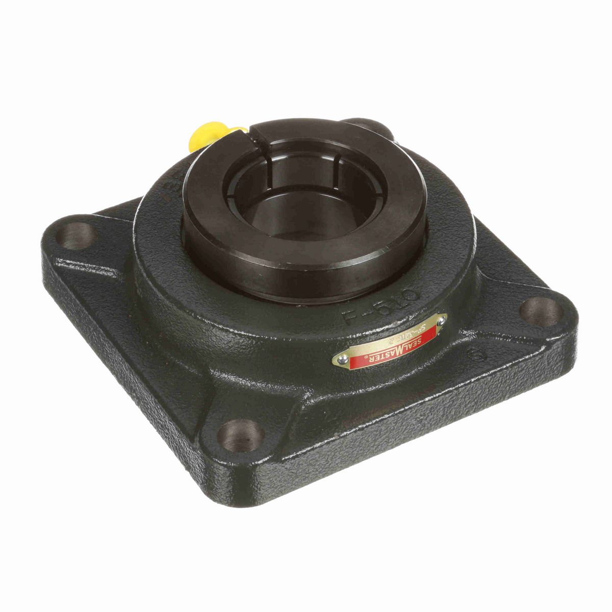 Sealmaster Mounted Cast Iron Four Bolt Flange Ball Bearing - 52100 Bearing Steel, Black Oxided - Concentric Lock - SF-31TC