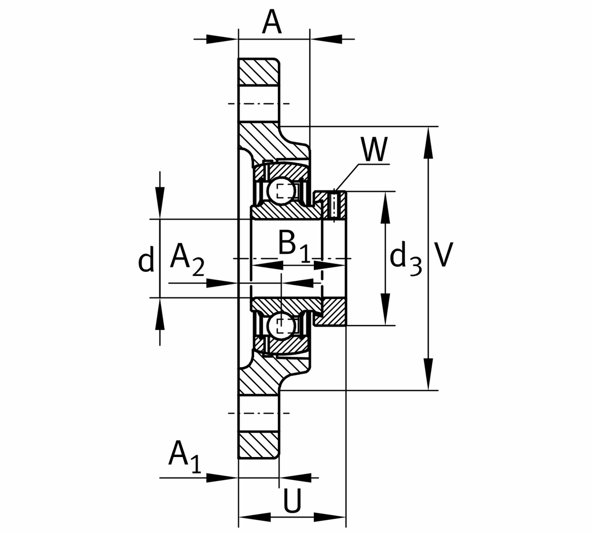 Корпусной узел с закрепляемым подшипником PSFT30-XL (PSFT30)