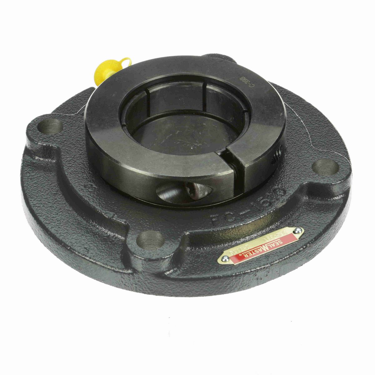Sealmaster Mounted Cast Iron Flange Cartridge Ball Bearing - 52100 Bearing Steel, Black Oxided - Concentric Lock - SFC-39T