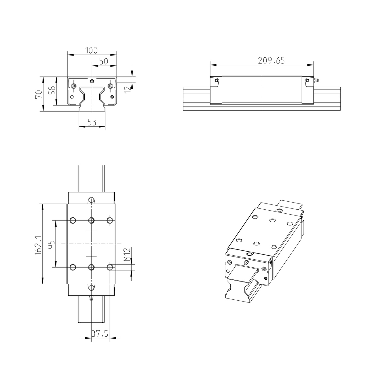 Роликовая каретка из углеродистой стали Bosch Rexroth RWD-055-SLS-C3-P-2 [R18235322X]