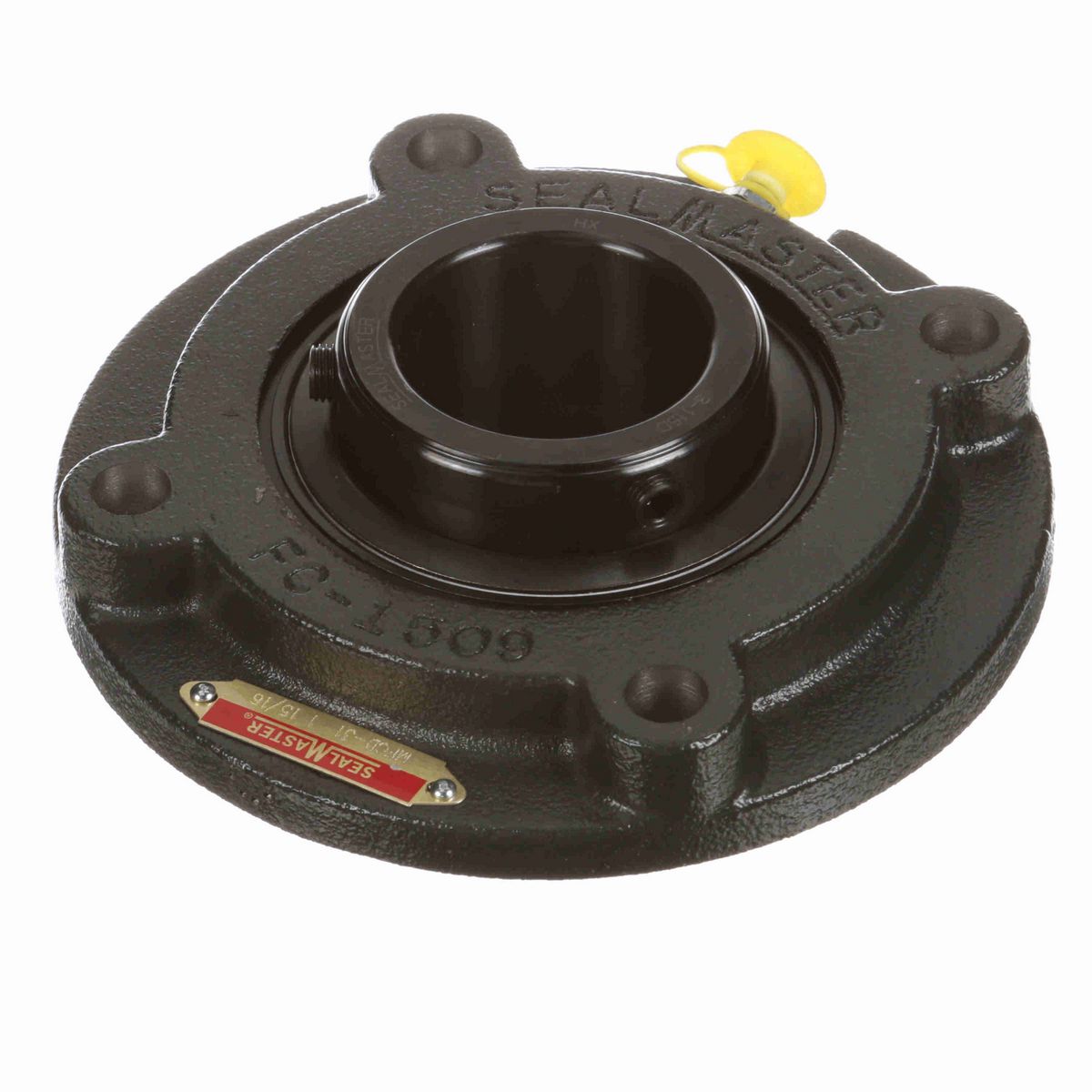 Sealmaster Mounted Cast Iron Flange Cartridge Ball Bearing - 52100 Bearing Steel, Black Oxided - Double Setscrew Lock - MFCD-31