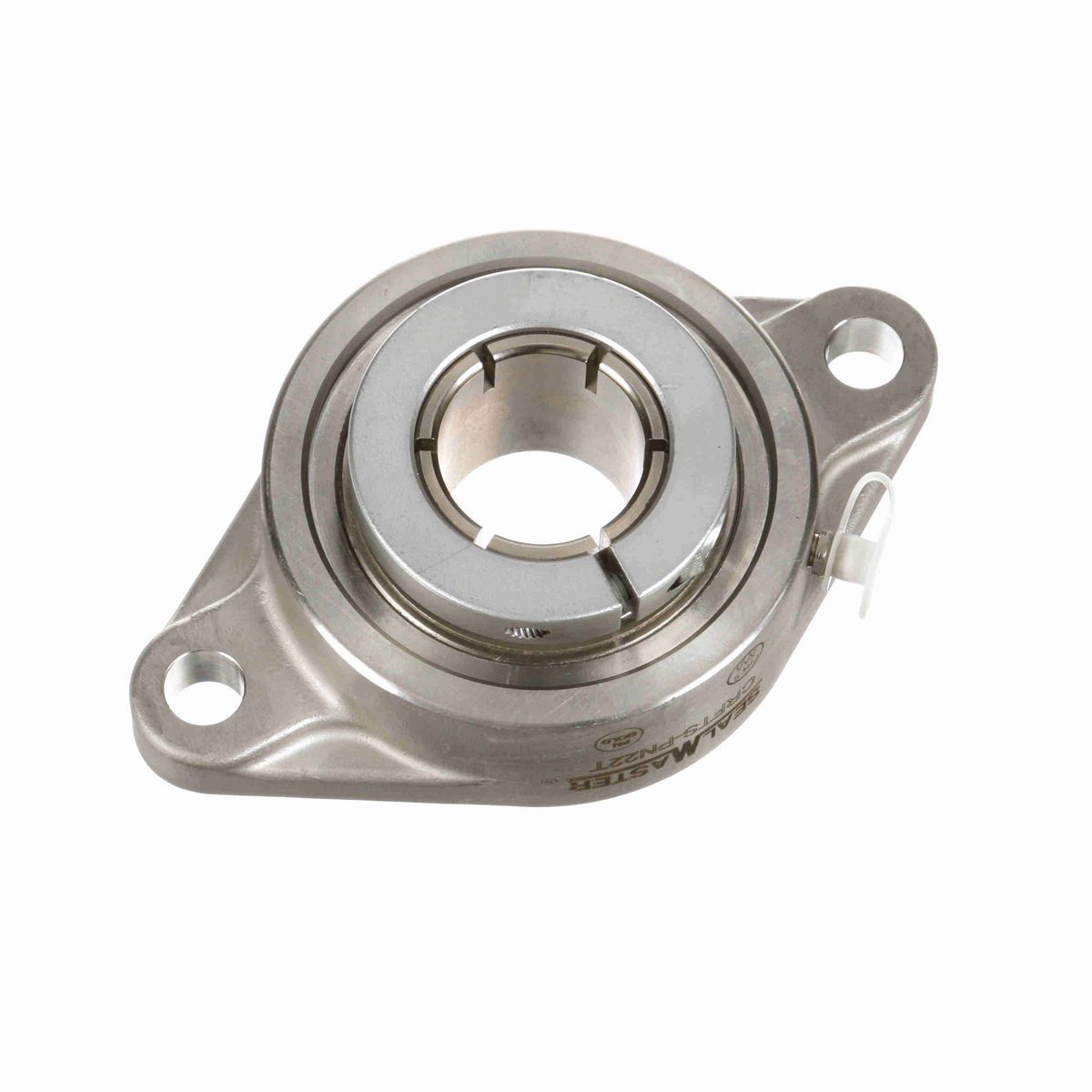 Sealmaster Mounted Stainless Steel Two Bolt Flange Ball Bearing - 52100 Bearing Steel, Phosphorus Nickel Coated - Concentric Lock - Corrosion Resistant - CRFTS-PN22T