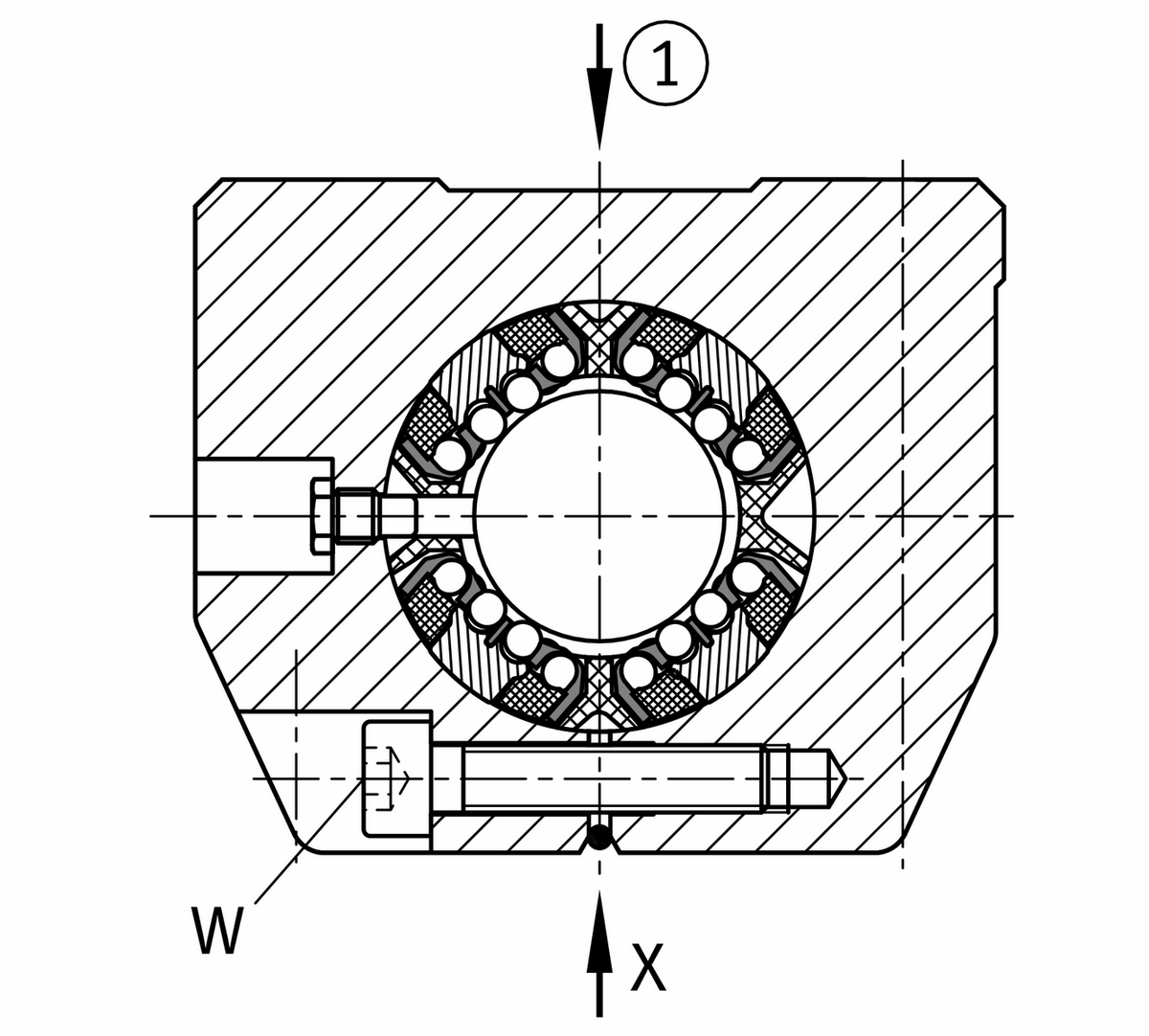 Узел с шарикоподшипником для линейного перемещения INA KTSS25-PP-AS