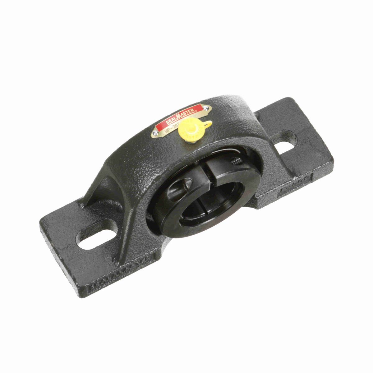 Sealmaster Mounted Cast Iron Two Bolt Pillow Block Ball Bearing - 52100 Bearing Steel, Black Oxided - Concentric Lock - MP-28T