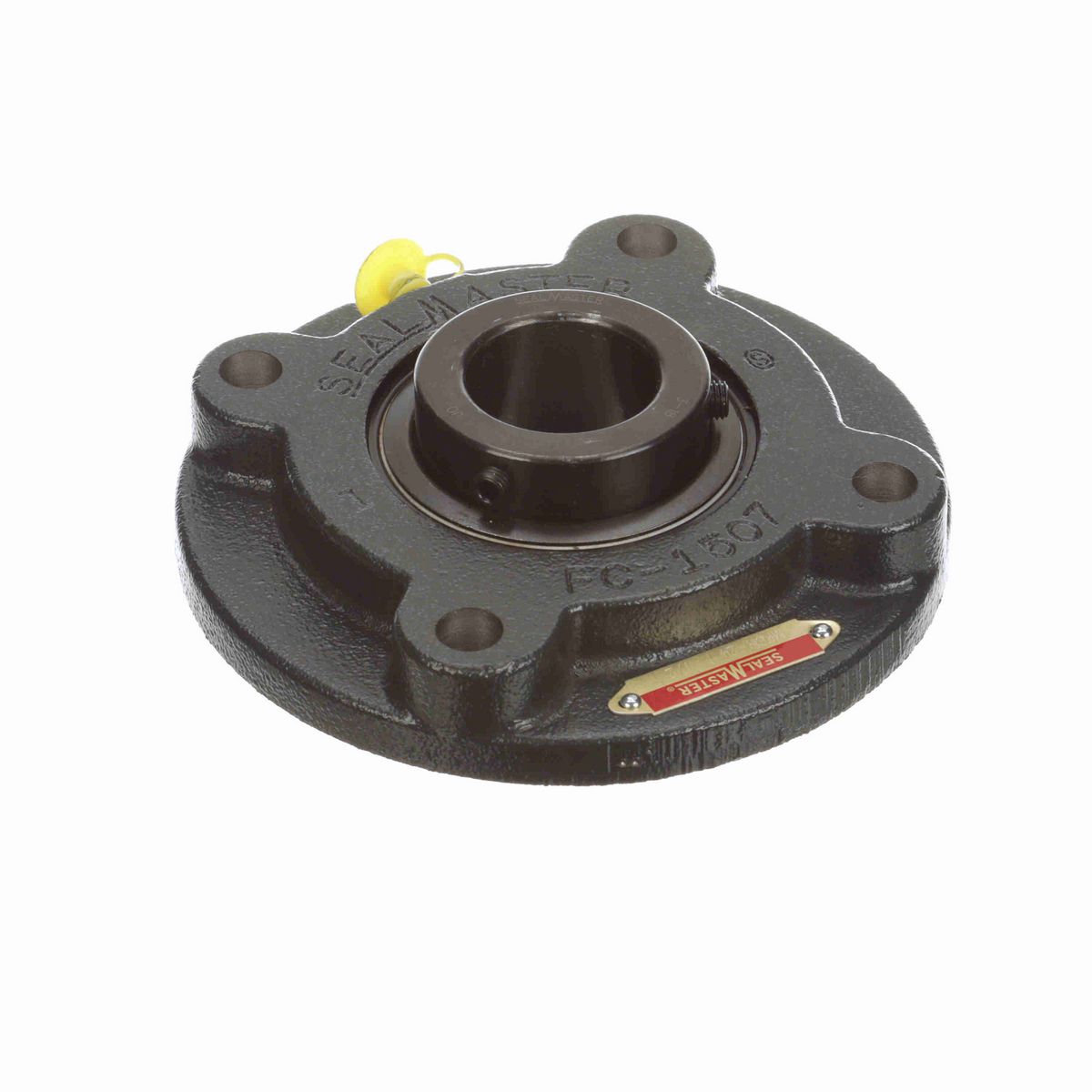 Sealmaster Mounted Cast Iron Flange Cartridge Ball Bearing - 52100 Bearing Steel, Black Oxided - Setscrew Lock - MFCH-24