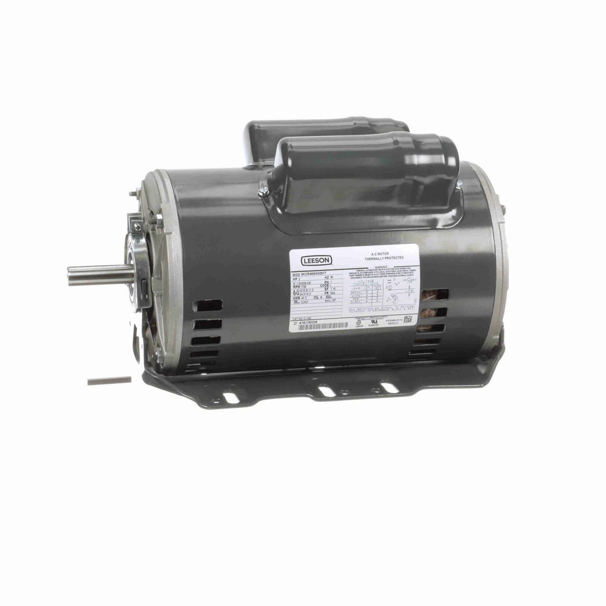 LEESON General Purpose Motor, 2 HP, 1 Ph, 60 Hz, 115/208-230 V, 1800 RPM, 56H Frame, DP - C1162