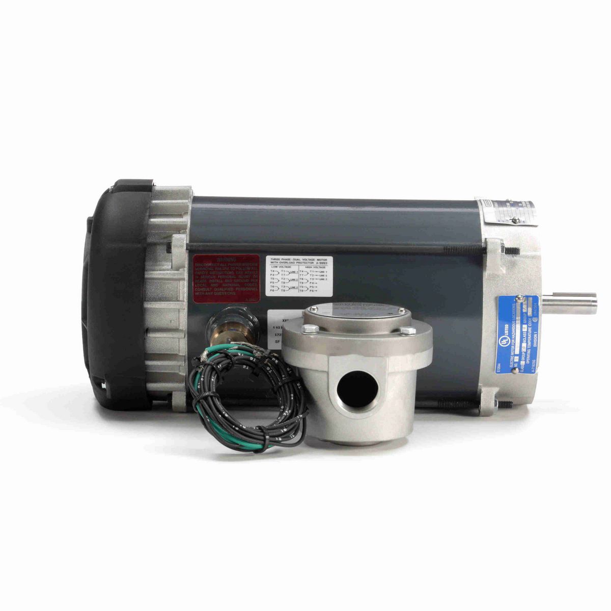 LEESON Explosion Proof Motor, 1.50 HP, 3 Ph, 60 Hz, 230/460 V, 1800 RPM, 56C Frame, EPFC - K2115A