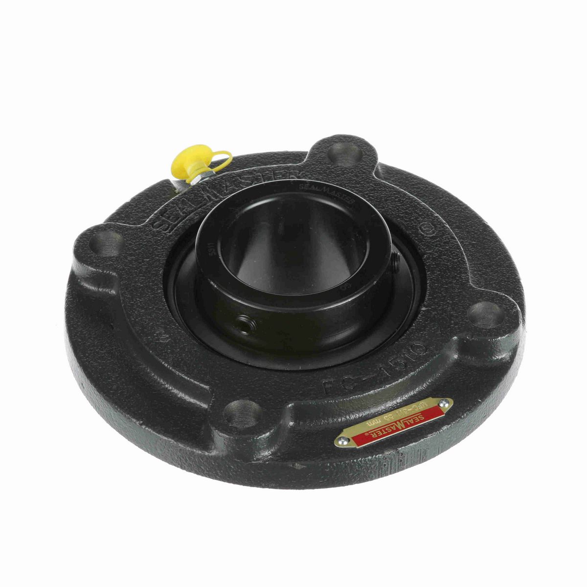 Sealmaster Mounted Cast Iron Flange Cartridge Ball Bearing - 52100 Bearing Steel, Black Oxided - Setscrew Lock - MFC-311