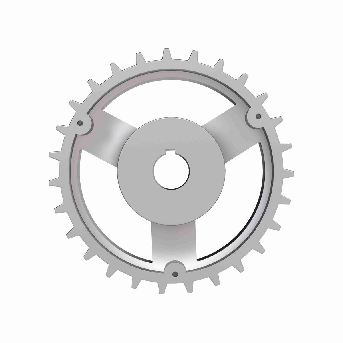 Rexnord 815 Series Solid One Piece Cast Iron Sprocket with 27 Teeth and a 1in Round Shaft-Ready Bore with Keyway & Setscrew - 401-163-15