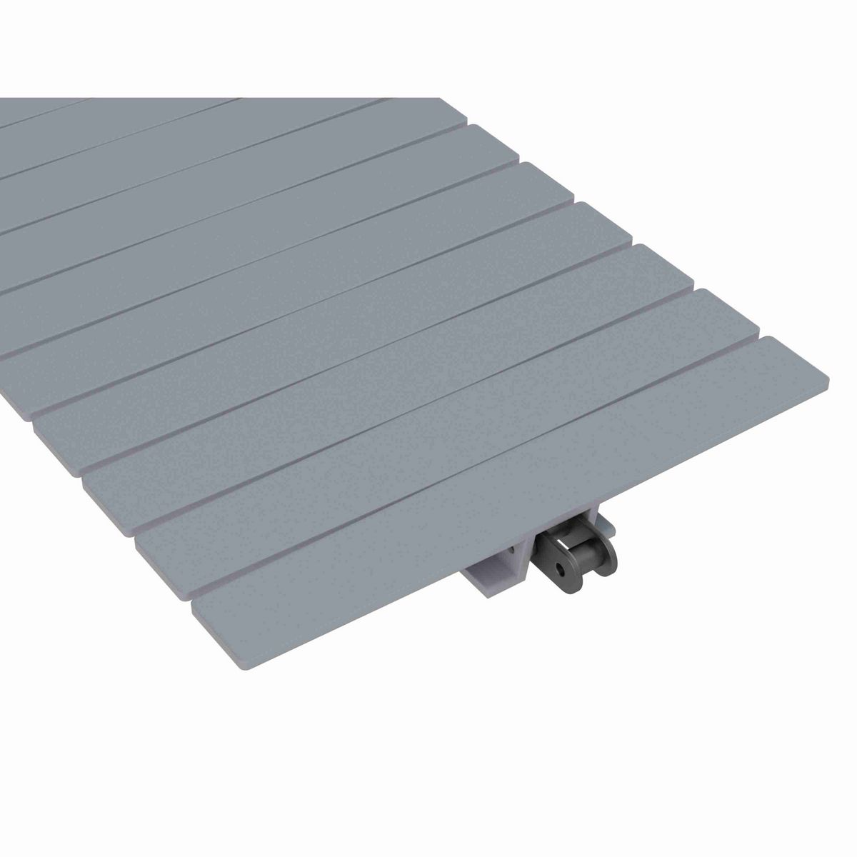 Rexnord 1873TAB Side-flexing Solid Top, Material: Silver Platinum Series, Width: 10in, Pitch: 1.5in - 81430856