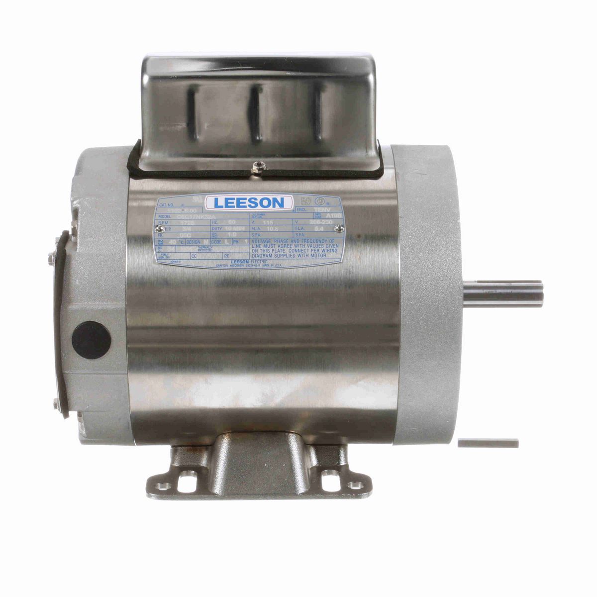 LEESON General Purpose Motor, 0.75 HP, 1 Ph, 60 Hz, 115/208-230 V, 1800 RPM, 56C Frame, TENV - 119216.00
