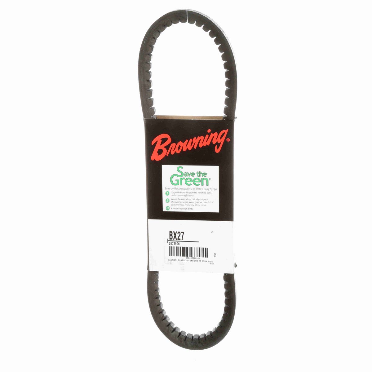 Browning EPDM Notched Belt 98% Efficient - BX27