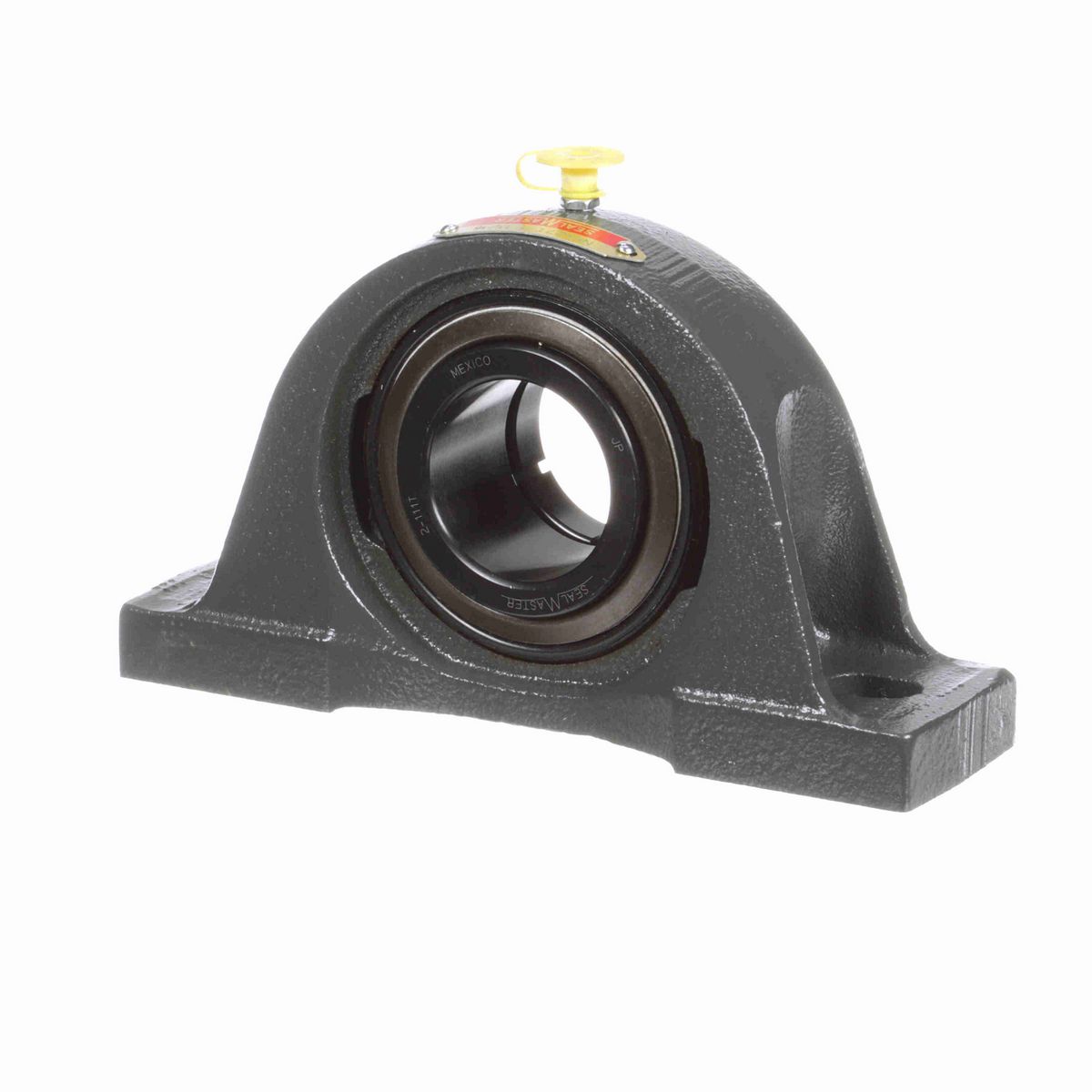 Sealmaster Mounted Cast Iron Two Bolt Pillow Block Ball Bearing - 52100 Bearing Steel, Black Oxided - Concentric Lock - NP-27T