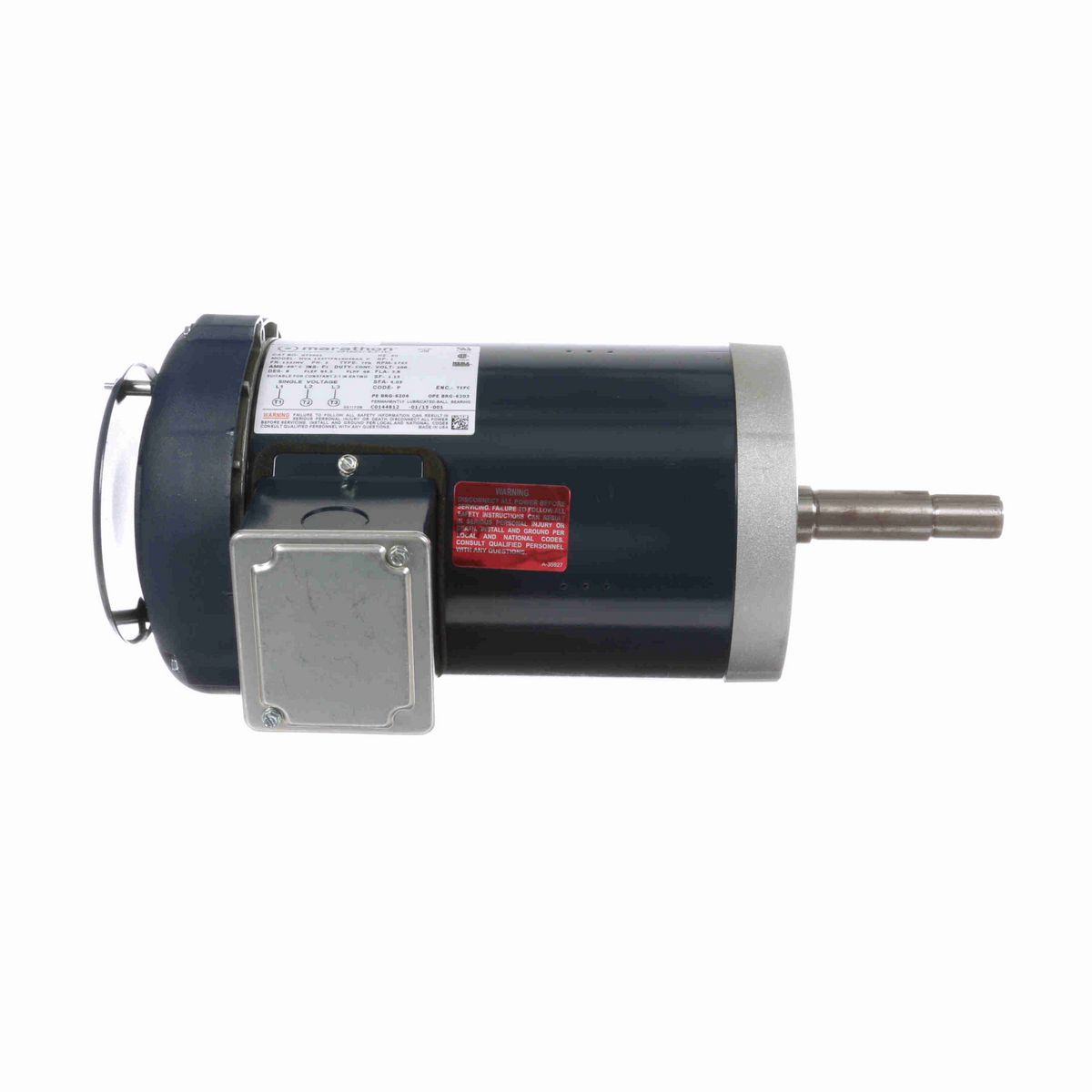 LEESON Close-Coupled Pump Motor, 1 HP, 3 Ph, 60 Hz, 200 V, 1800 RPM, 143JMV Frame, TEFC - GT5001