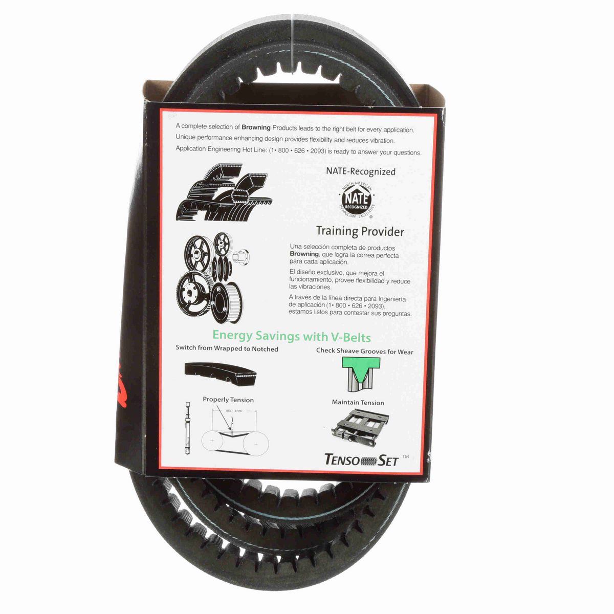 Browning EPDM Notched Belt 98% Efficient - BX62