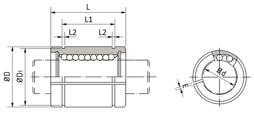 Шариковая направляющая втулка с регулировкой натяга SNR BBES8UU-AJ