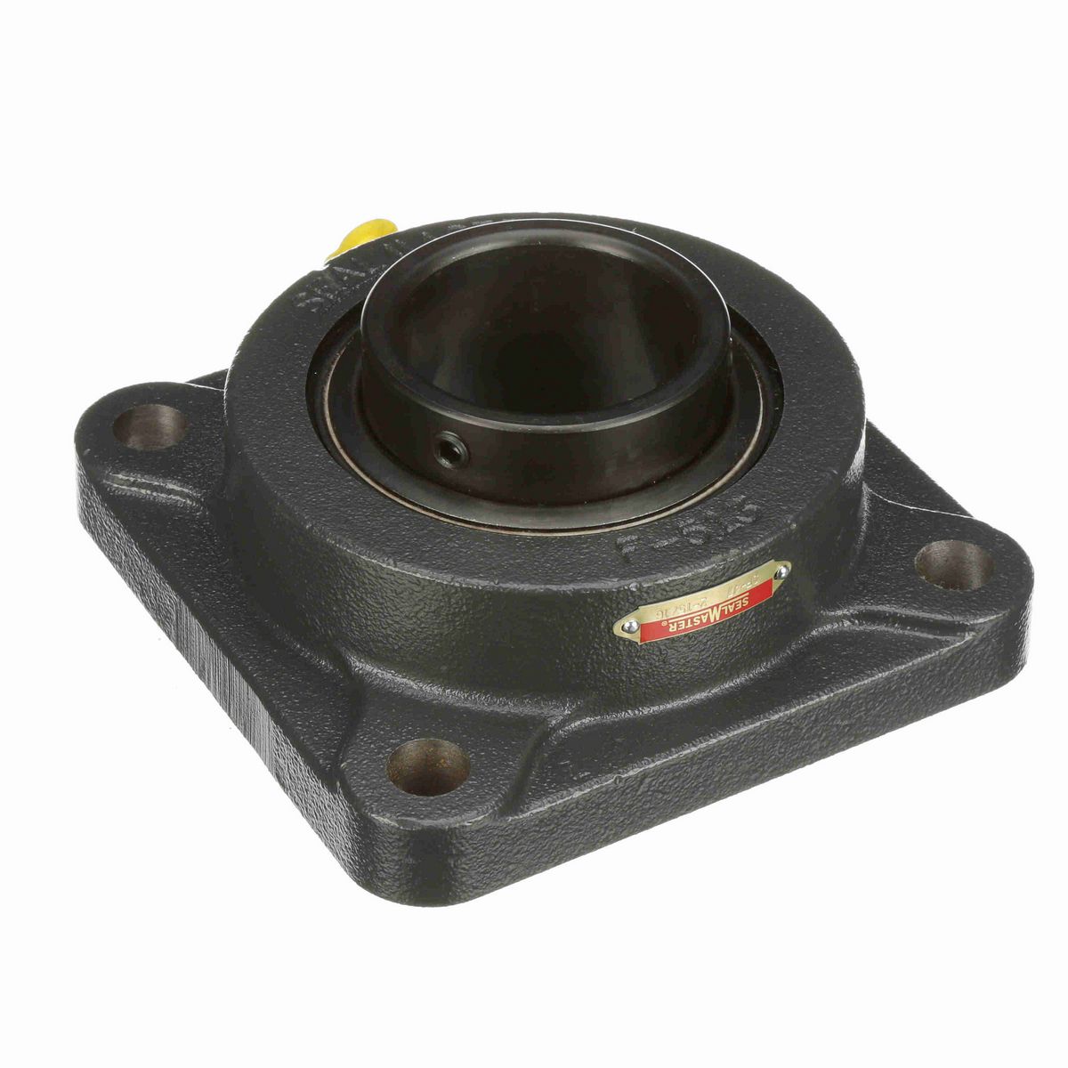 Sealmaster Mounted Cast Iron Four Bolt Flange Ball Bearing - 52100 Bearing Steel, Black Oxided - Setscrew Lock - SF-47