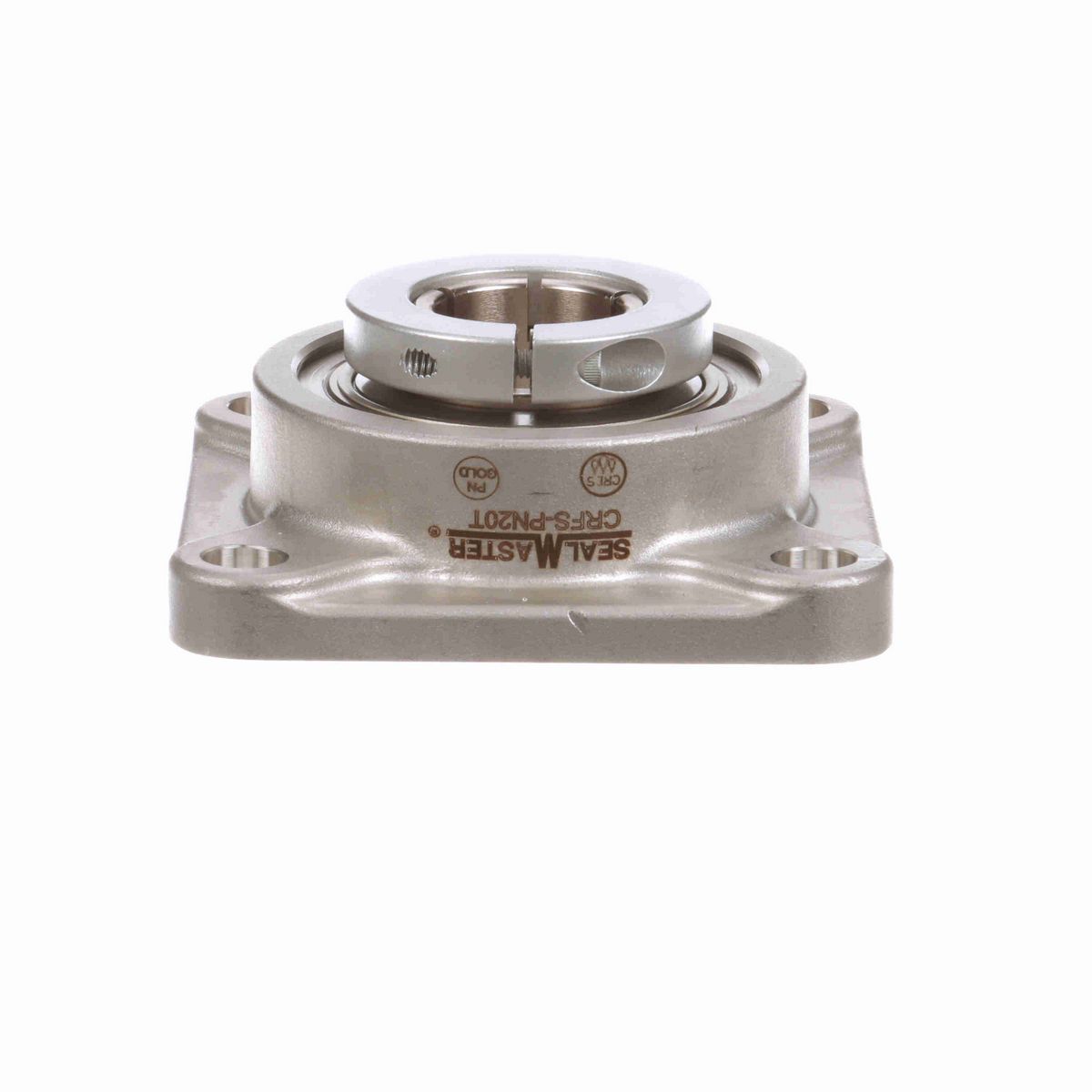 Sealmaster Mounted Stainless Steel Four Bolt Flange Ball Bearing - 52100 Bearing Steel, Phosphorus Nickel Coated - Concentric Lock - Corrosion Resistant - CRFS-PN20T