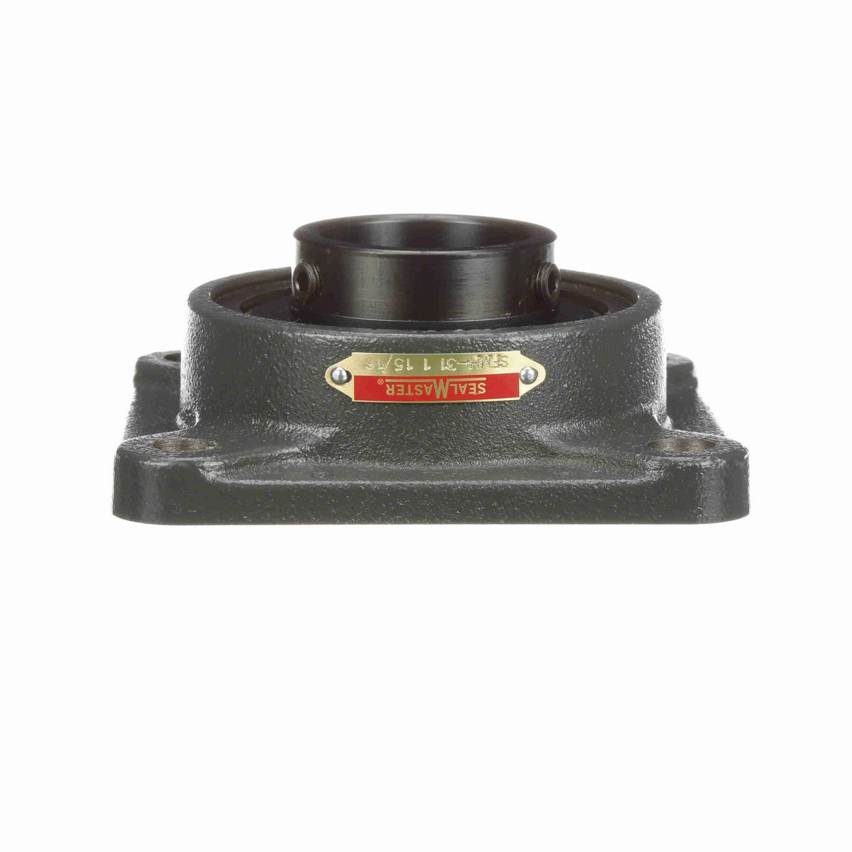 Sealmaster Mounted Cast Iron Four Bolt Flange Ball Bearing - 52100 Bearing Steel, Black Oxided - Setscrew Lock - SFMH-31