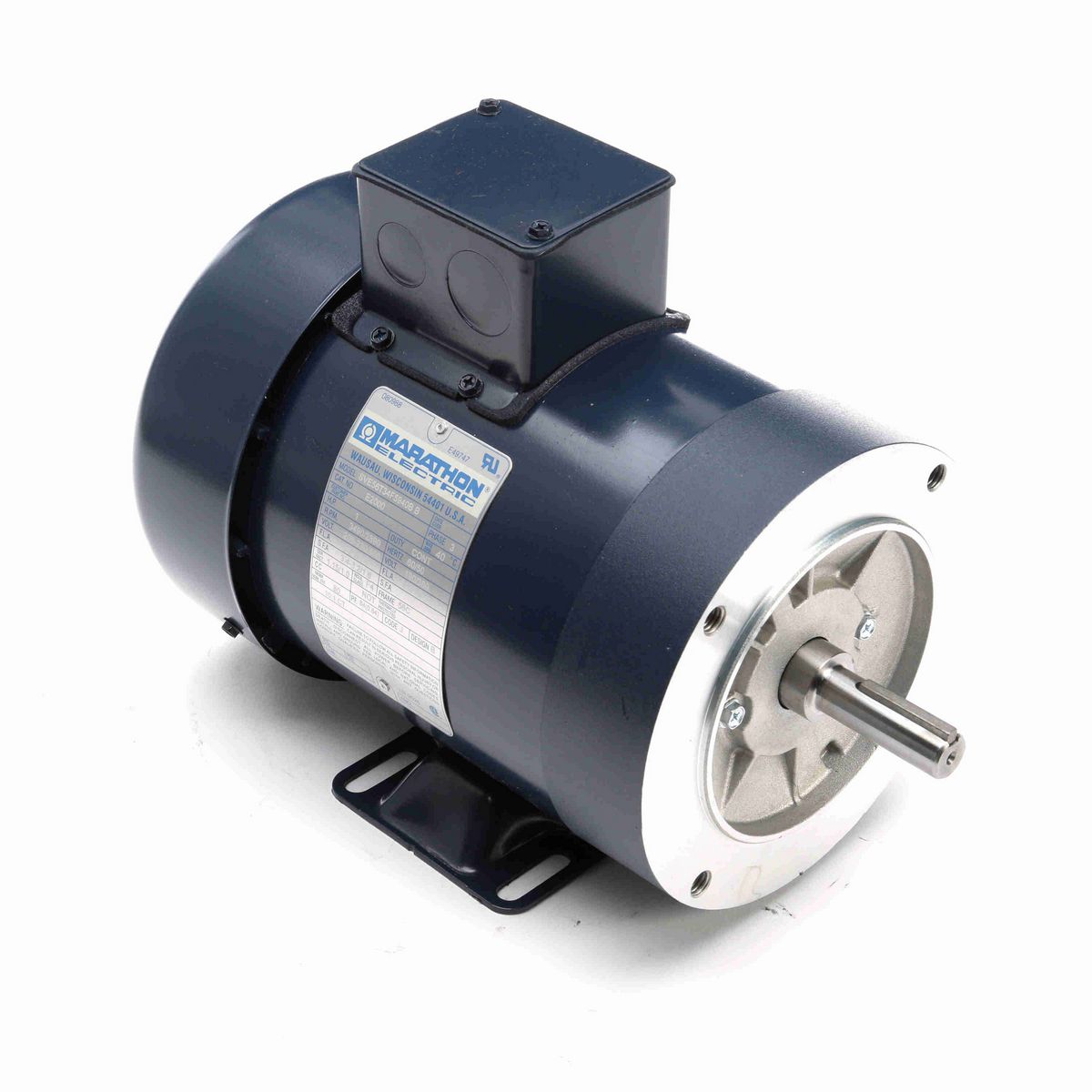 LEESON General Purpose Motor, 1 & 1 HP, 3 Ph, 60 & 50 Hz, 208-230/460 & 190/380 V, 3600 & 3000 RPM, 56C Frame, TEFC - E2000