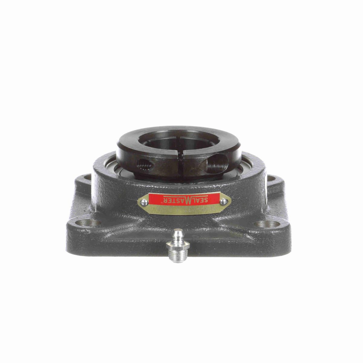 Sealmaster Mounted Cast Iron Four Bolt Flange Ball Bearing - 52100 Bearing Steel, Black Oxided - Concentric Lock - SFMH-23T