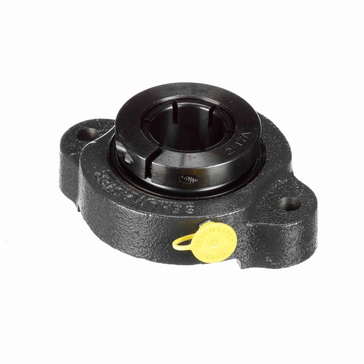 Sealmaster Mounted Cast Iron Two Bolt Flange Ball Bearing - 52100 Bearing Steel, Black Oxided - Concentric Lock - TFT-20TC-1