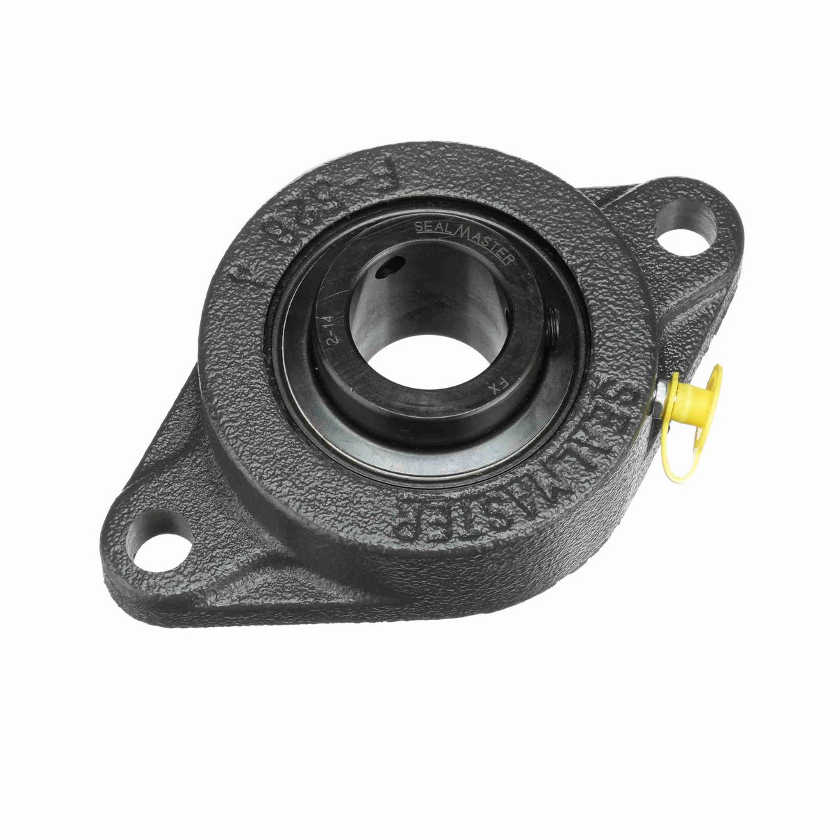 Sealmaster Mounted Cast Iron Two Bolt Flange Ball Bearing - 52100 Bearing Steel, Black Oxided - Setscrew Lock - MSFT-20