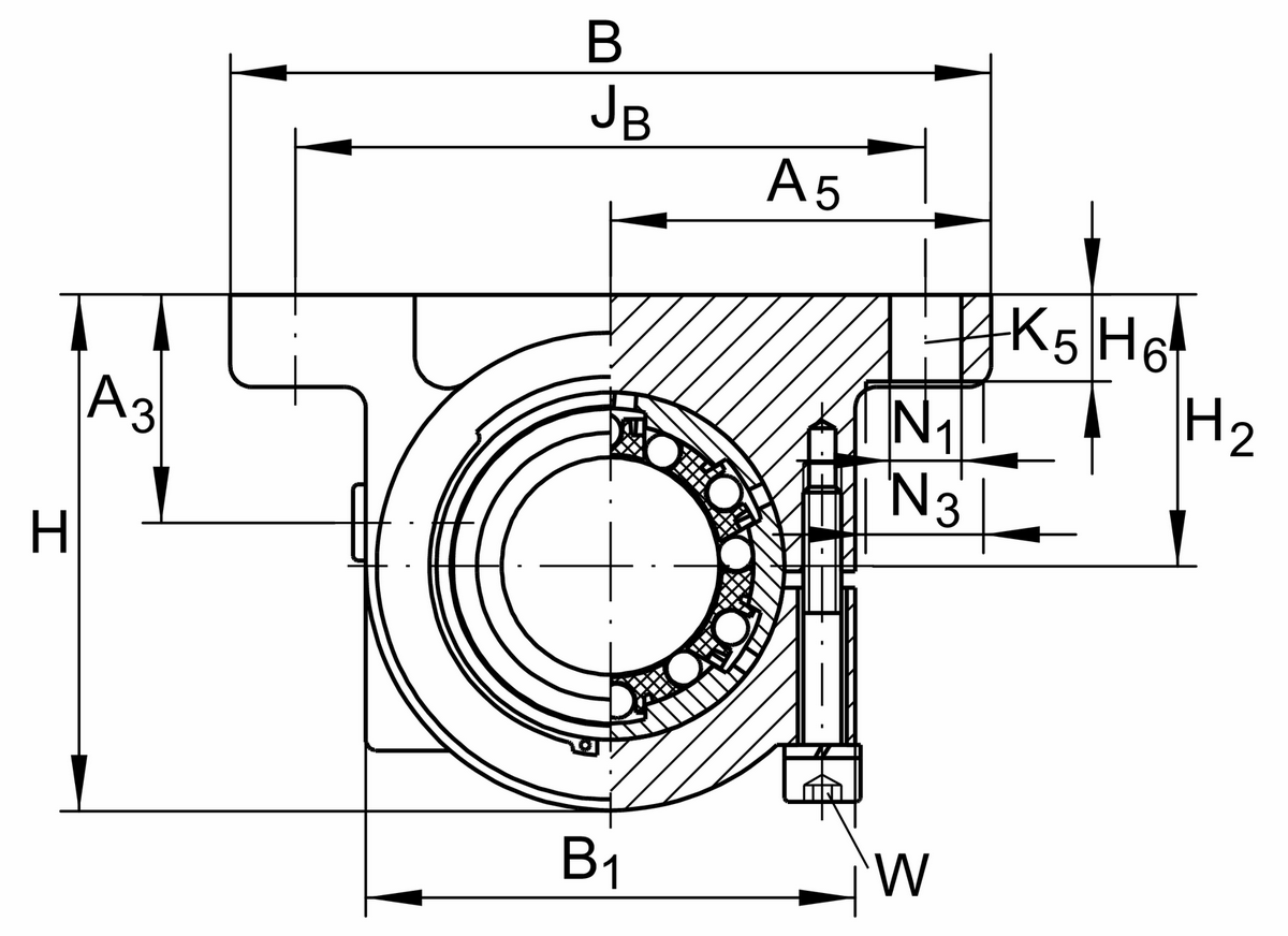 Узел с шарикоподшипником для линейного перемещения INA KGBS30-PP-AS