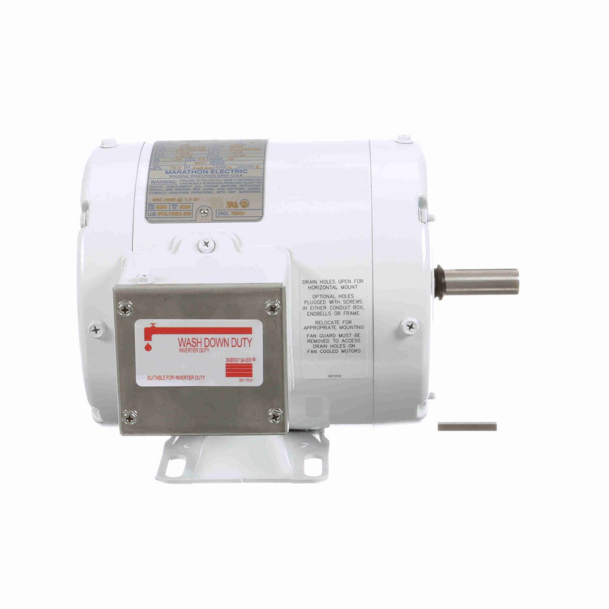 LEESON General Purpose Motor, 0.33 & 0.33 HP, 3 Ph, 60 & 50 Hz, 208-230/460 & 208-230/460 V, 1800 & 1500 RPM, 56 Frame, TENV - E286