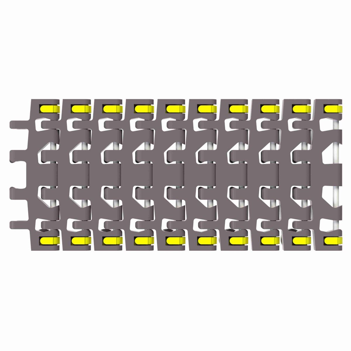 Rexnord 7956B Side-flexing Flush Grid, Material: Brown High Performance, Width: 6in, Pitch: 1.25in - 10343072
