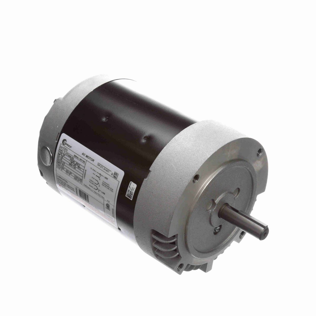 Century Ventilation Motor, 1/4 HP, 1 Ph, 60 Hz, 115 V, 1200 RPM, J56CZ Frame, DP - F273