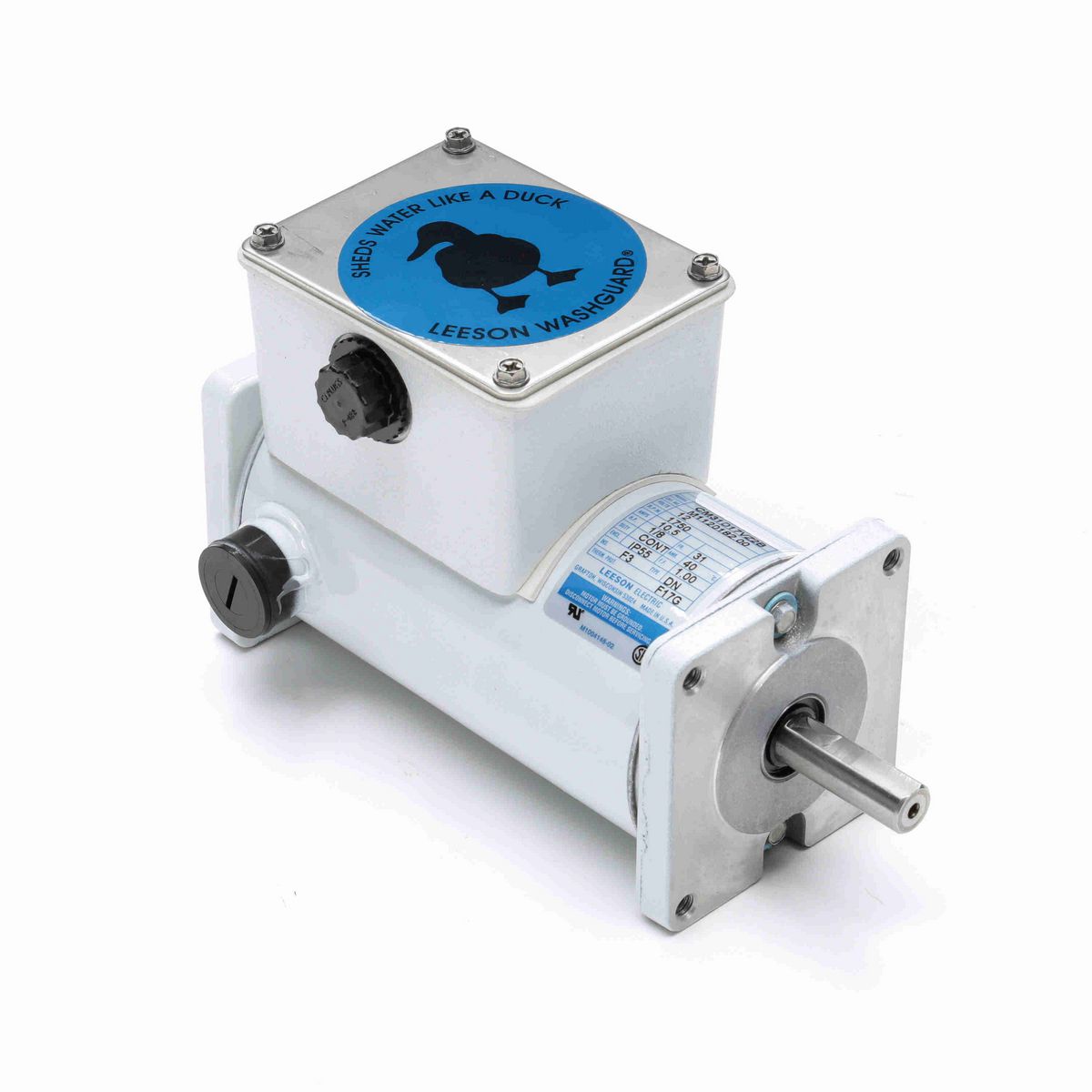 LEESON White Duck™ Sub-Fractional Motor, 0.13 HP, 12 V, 1750 RPM, 31 Frame, TENV - M1120182.00