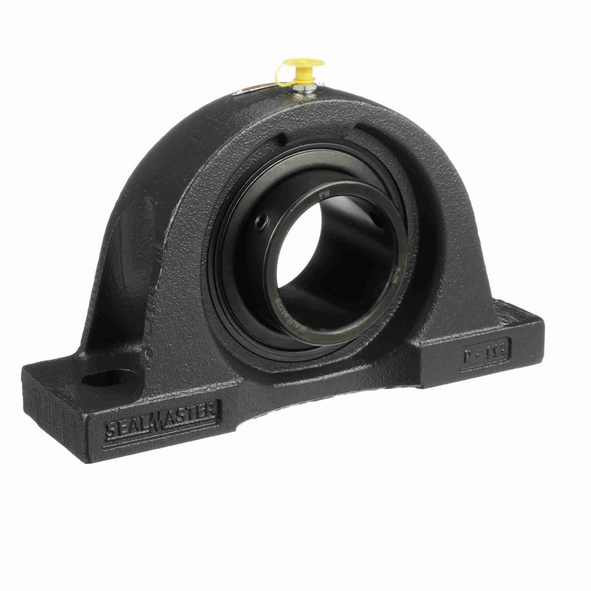 Sealmaster Mounted Cast Iron Two Bolt Pillow Block Ball Bearing - 52100 Bearing Steel, Black Oxided - Setscrew Lock - NP-38