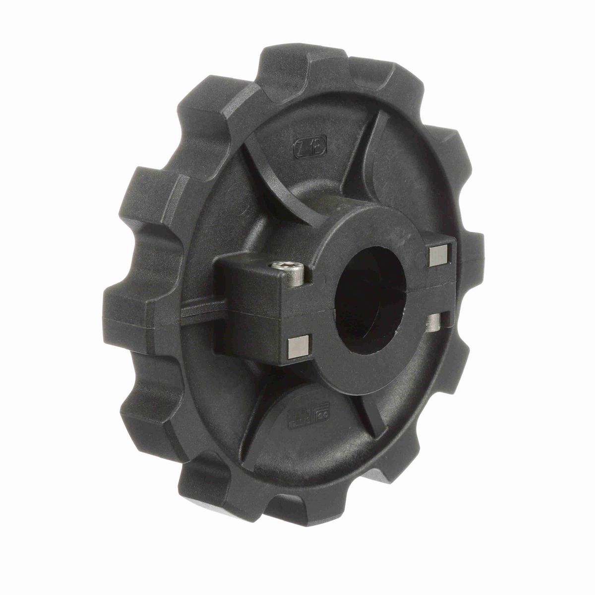 System Plast 882 Series Split Molded Sprocket with 12 Teeth, a 1-7/16in Round Shaft-Ready Bore and Setscrew - 882-12R1.44-DS-SS