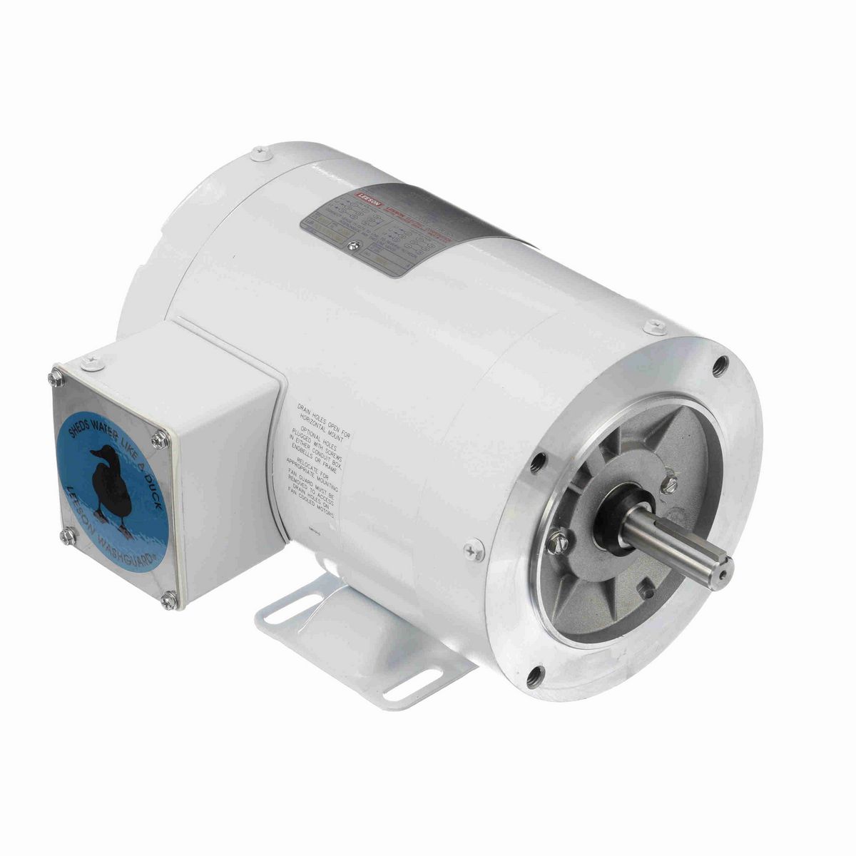 LEESON White Duck™ General Purpose Motor, 0.50 HP, 3 Ph, 60 Hz, 230/460 V, 1200 RPM, 56C Frame, TENV - 115743.00