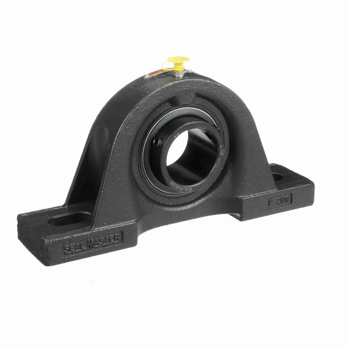 Sealmaster Mounted Cast Iron Two Bolt Pillow Block Ball Bearing - 52100 Bearing Steel, Black Oxided - Setscrew Lock - SP-31