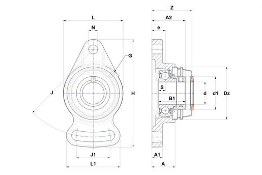 Фланцевый подшипниковый узел SNR ESFA210T04CCE