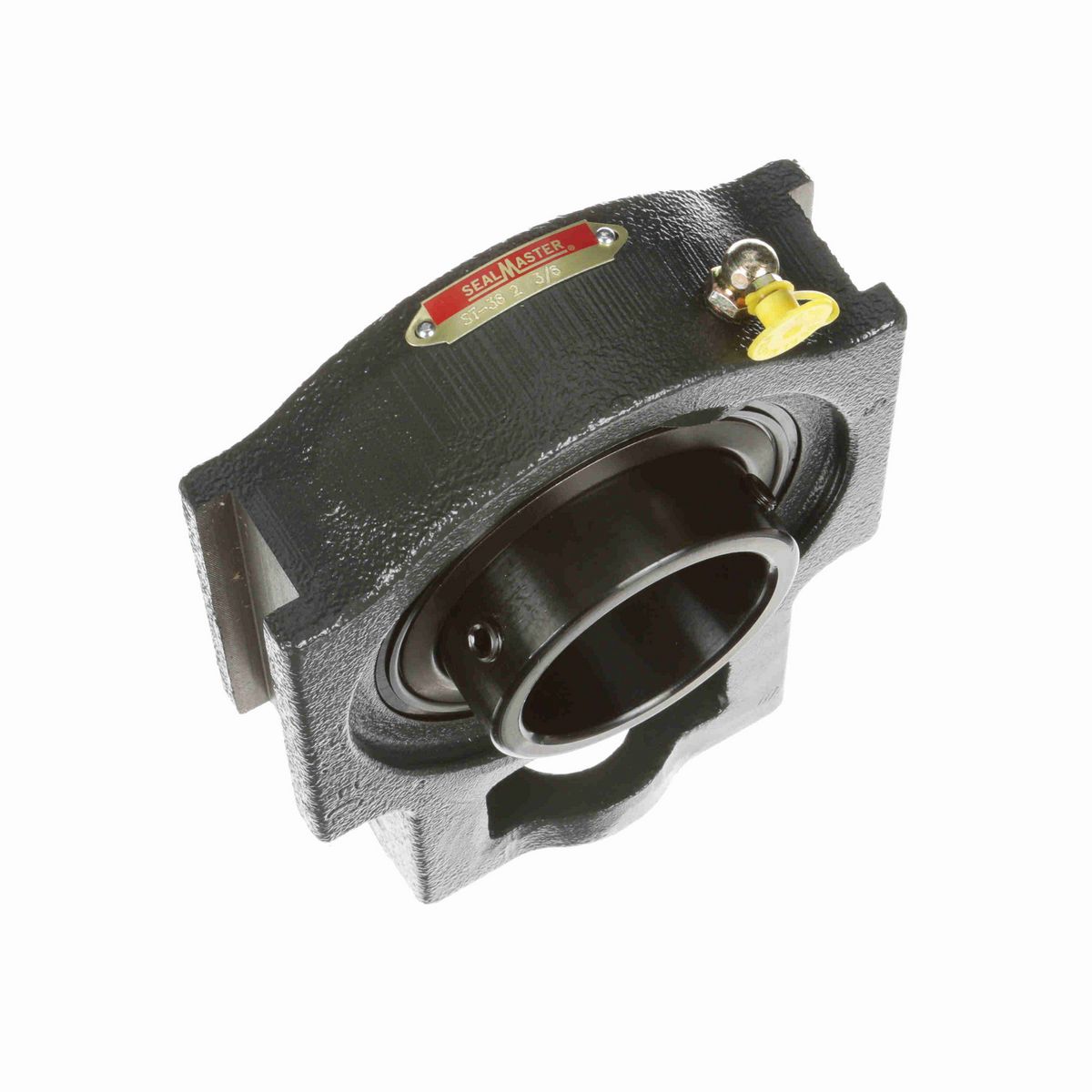 Sealmaster Mounted Cast Iron Wide Slot Take Up Ball Bearing - 52100 Bearing Steel, Black Oxided - Setscrew Lock - ST-38