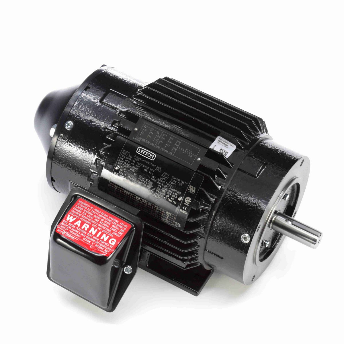 LEESON Encoder Motor, 2 HP, 3 Ph, 60 Hz, 230/460 V, 1800 RPM, 145TC Frame, TENV - Y285
