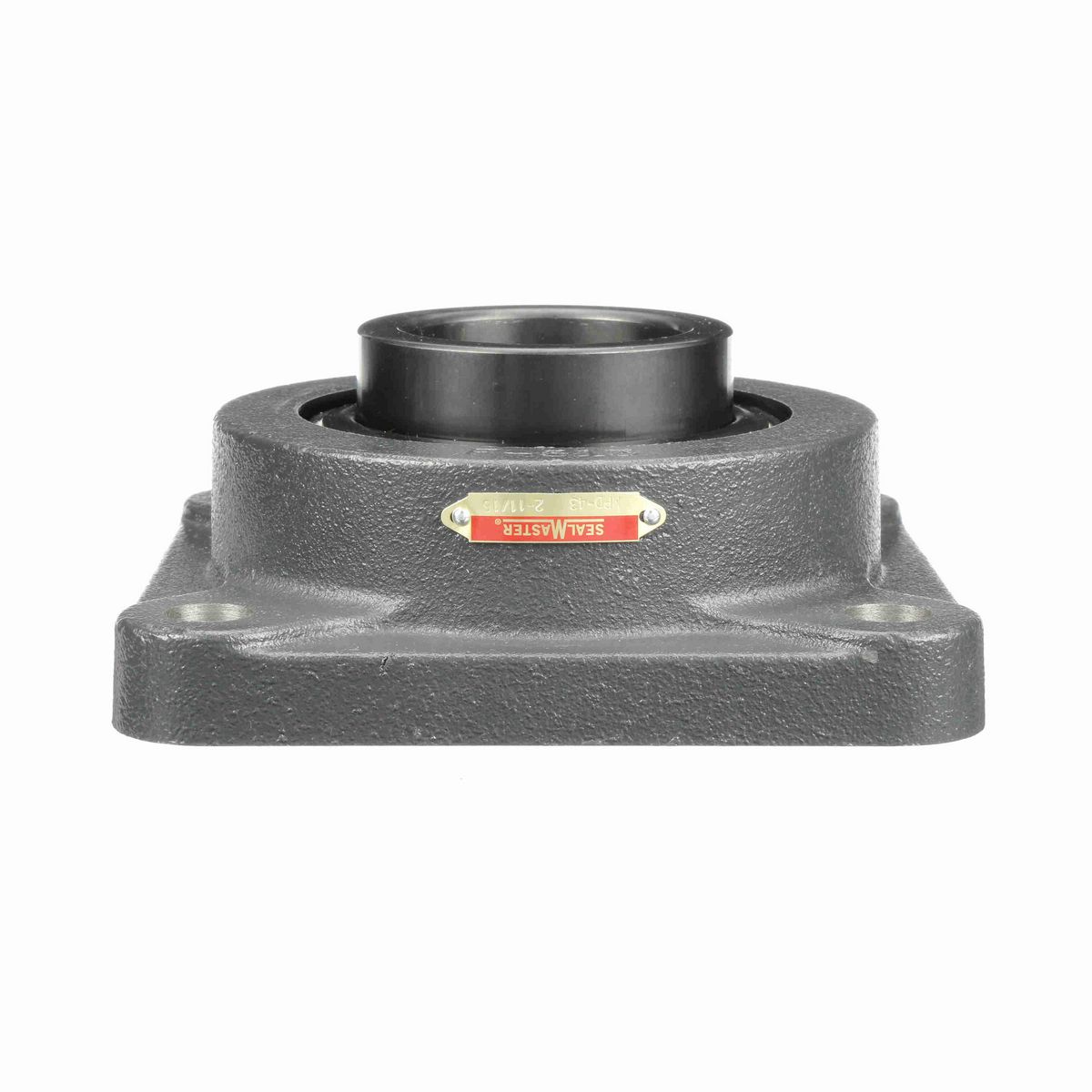 Sealmaster Mounted Cast Iron Four Bolt Flange Ball Bearing - 52100 Bearing Steel, Black Oxided - Setscrew Lock - MSF-43