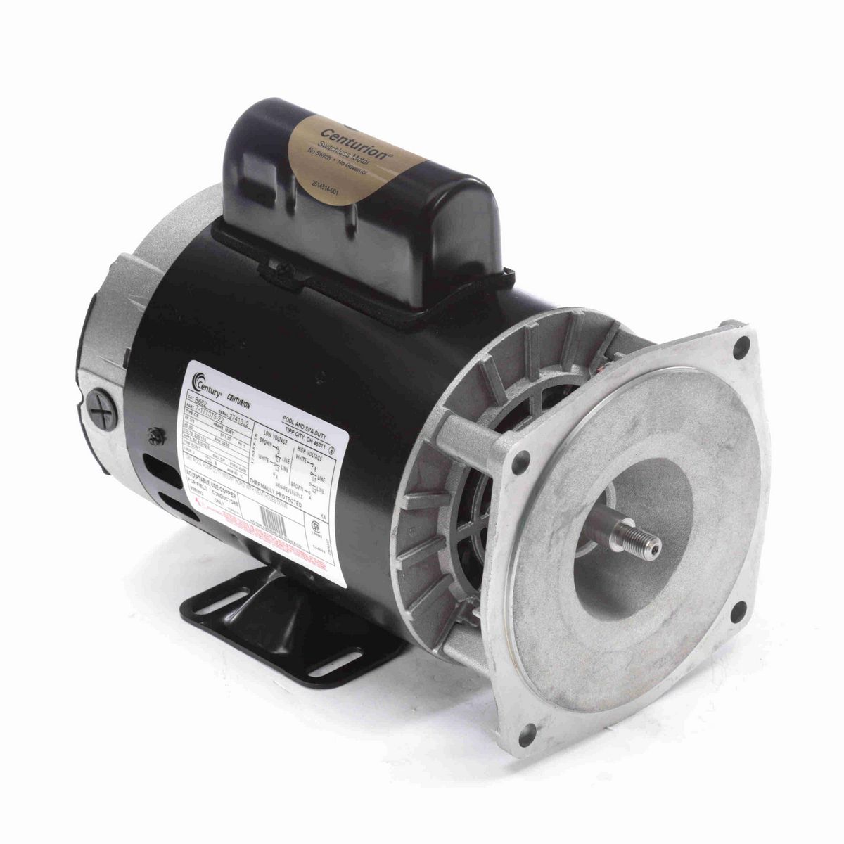 Century Pool Pump Motor, 3/4 HP, 1 Ph, 60 Hz, 230/115 V, 3600 RPM, M56Y Frame, DP - B662
