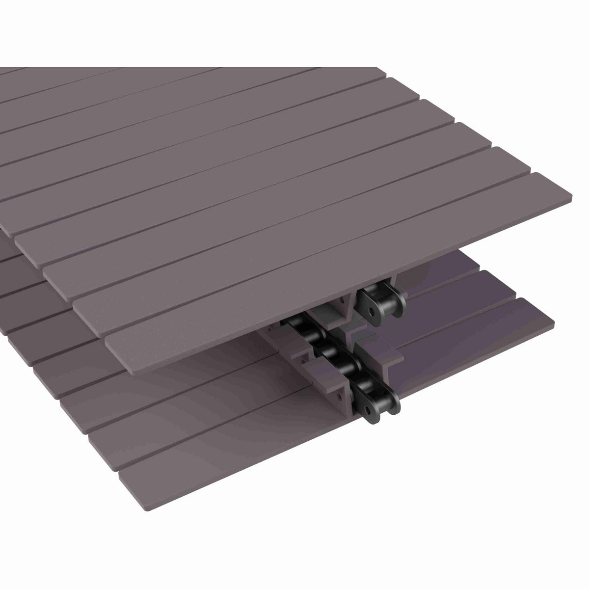 Rexnord 1873TAB Side-flexing Solid Top, Material: Brown High Performance, Width: 12in, Pitch: 1.5in - 81426346