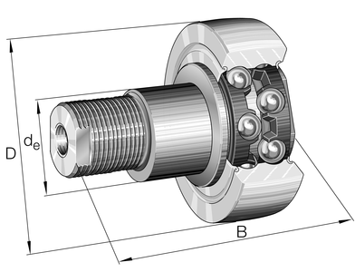 Направляющий ролик с цапфой INA ZLE5201-2Z (ZL 5201 KDDU AH07)
